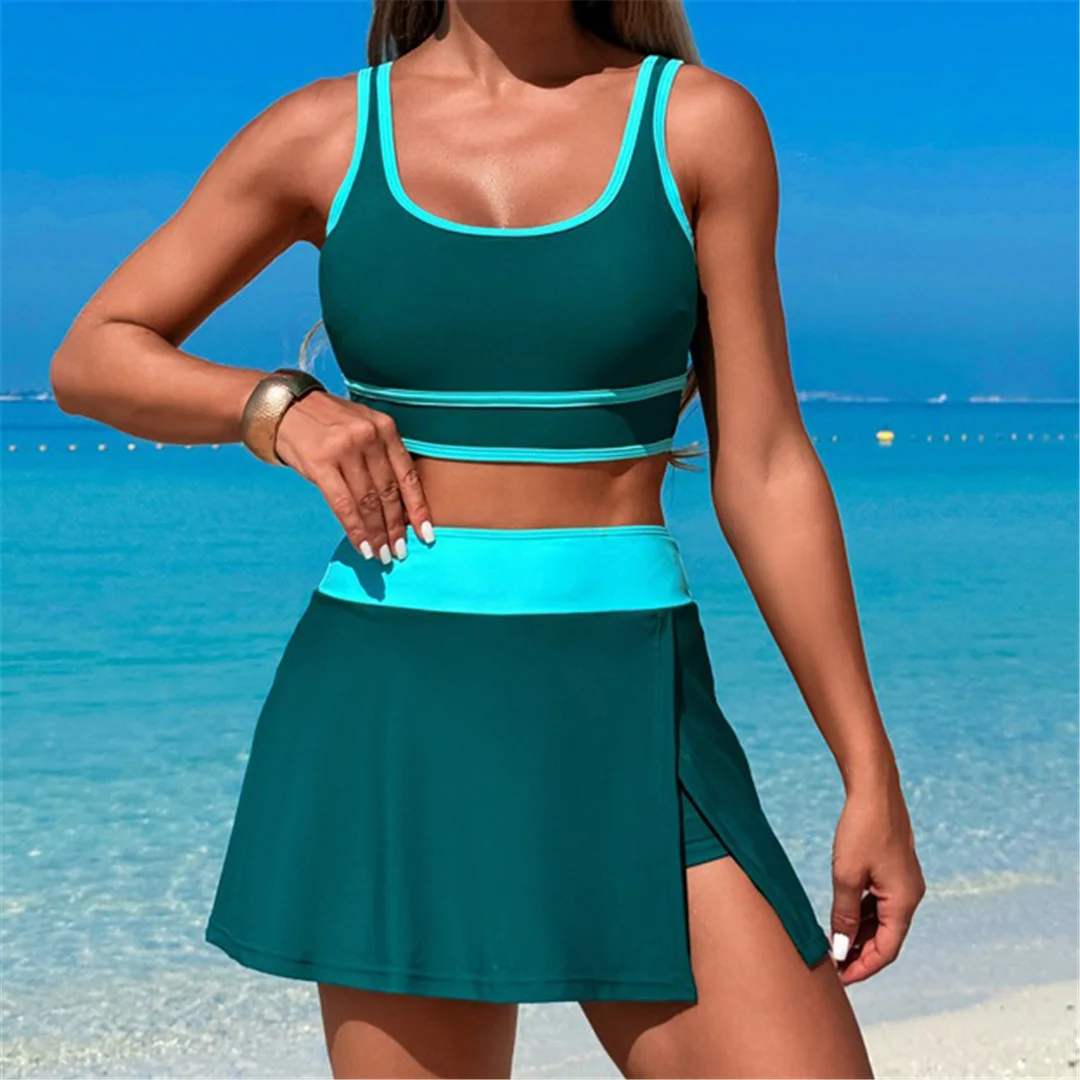 S - XL, 10 Farben, zweiteiliger Badeanzug für Damen, hoch geschnittener Bikini, zweiteiliges Bikini-Set, Damen-Badebekleidung, Badeanzug, Schwimmanzug V6998 – Detail 20