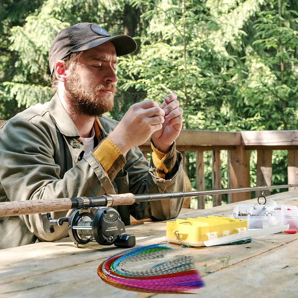 12optional Colors Fly Fishing Black Barred Minnow Fibers Streamer Fly Tying Zebra Grizzly Hair Flies Body