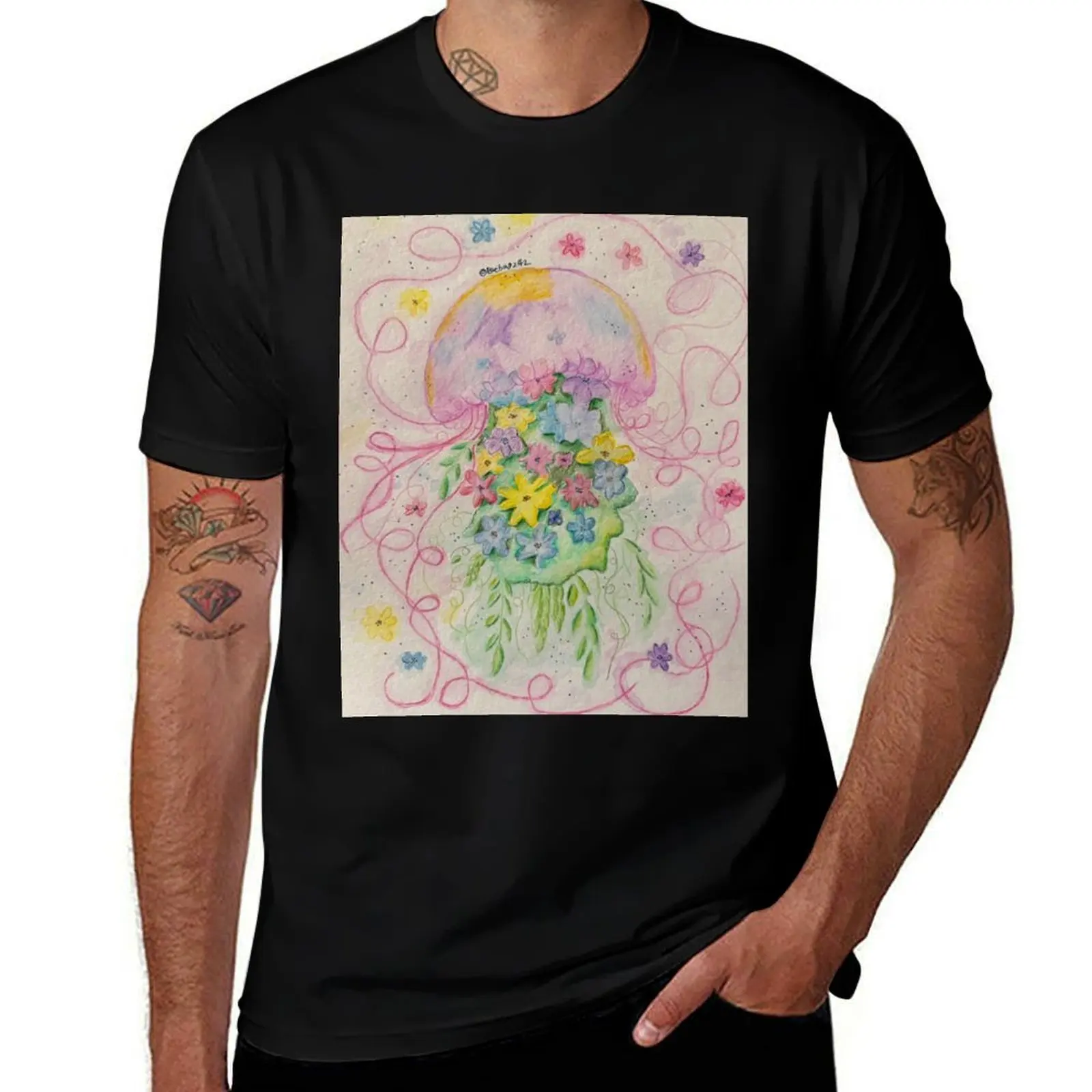 

Floral Jellyfish T-Shirt Funny t-shirt football t shirt new edition mens graphic t-shirts big and tall