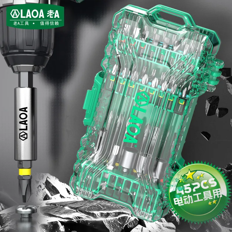 LAOA 40/45-Piece Cross Bit Set, Strong Magnetic Screwdriver Head, Hexagon Socket Bit Set