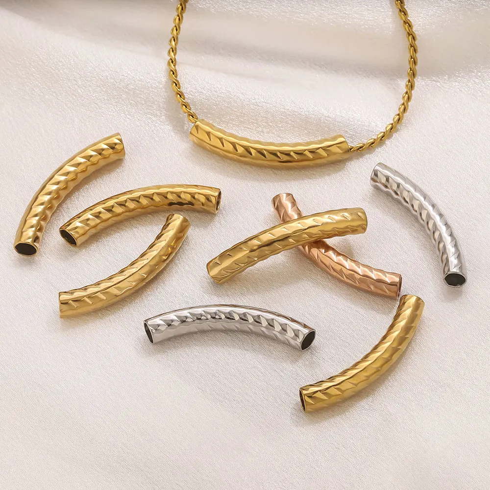 

5PCS Stainless Steel Rose Golden Connector Bend Making Accessories DIY Necklace Bracelet Charms for Jewelry Wholesale PVD Craft