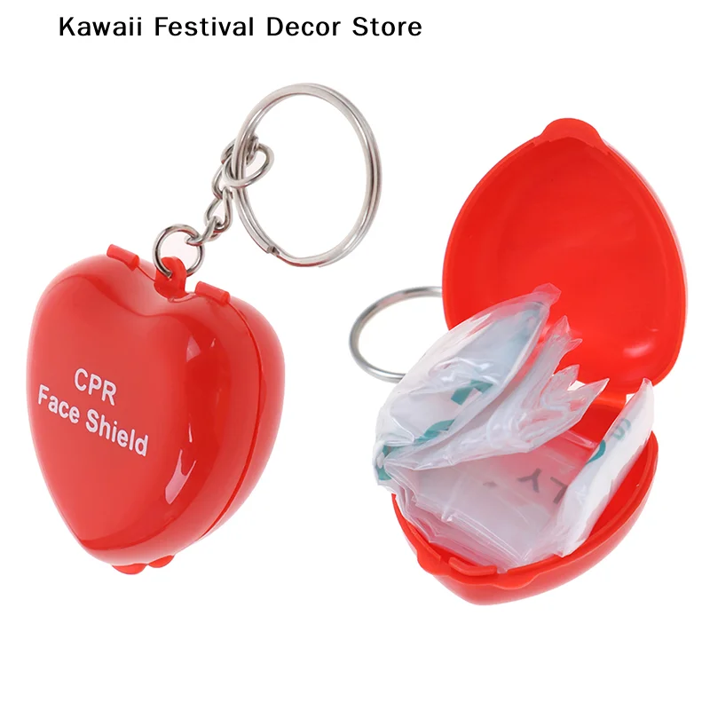 【K】1PCS Mini Emergency CPR Mask with One-Way Valve Mouth Breath Rescue Mask First Aid Kits Reusable Artificial Respiration Masks