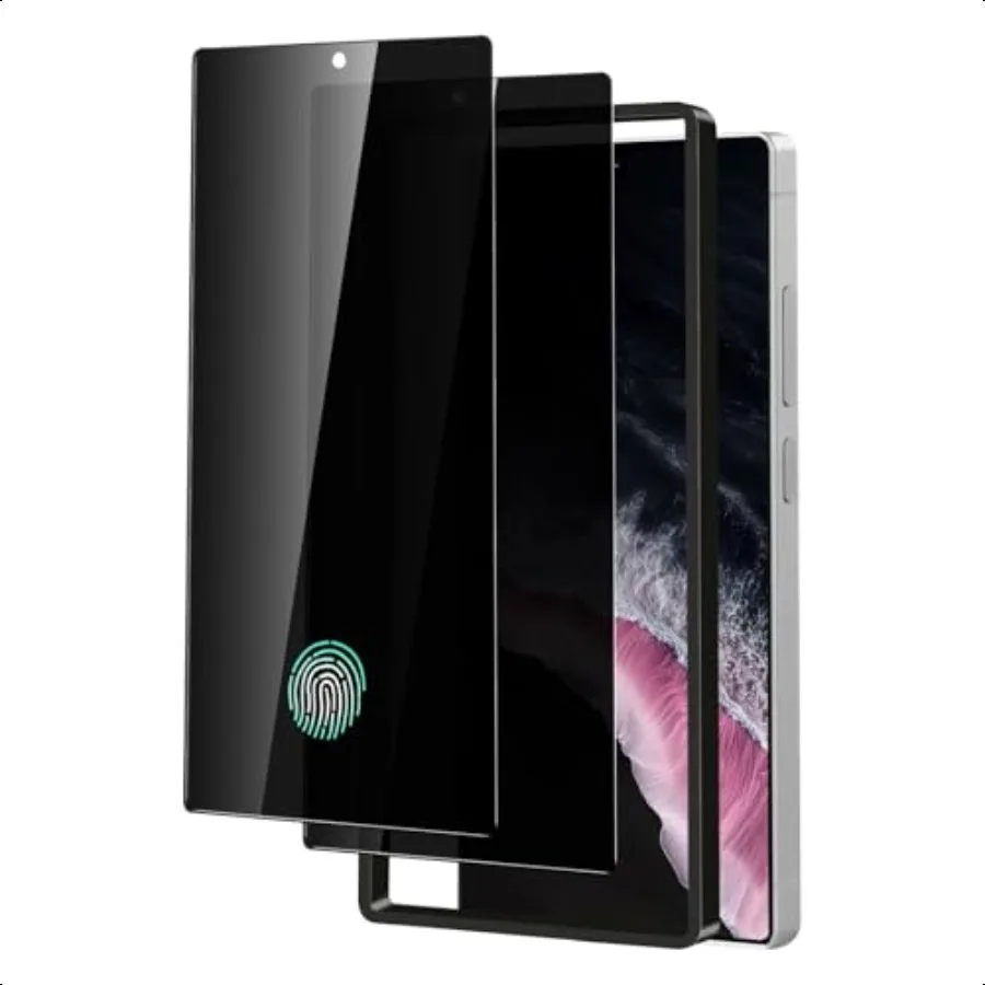 2 حزمة لهاتف سامسونج جالاكسي S25 الترا واقي شاشة الخصوصية 6.86 بوصة ملحقات فيلم الزجاج المقسى المضاد للبصمة Ult