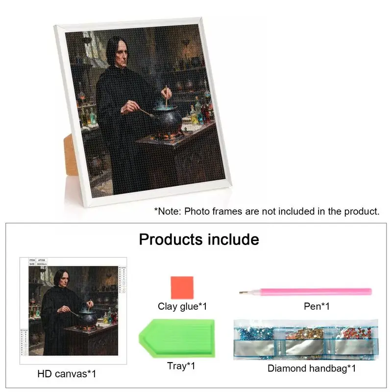 1PC Harry Potter Severus Snape Kit di pittura diamante, 5D trapano completo fai da te Gemma Art Craft per adulti e bambini, Wizard Potions Master Ma