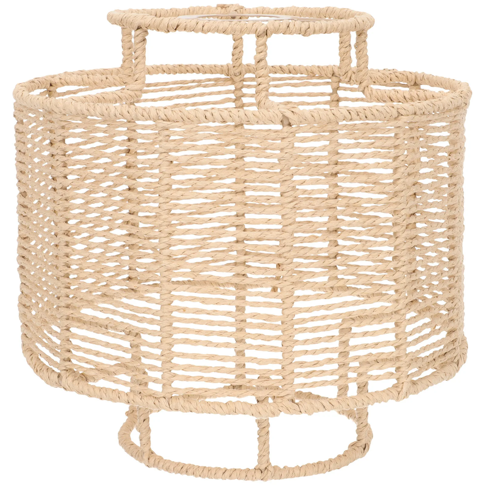 

Woven Light Cover Paper Rope Wrought Iron Small Lampshade Minimalist Style Decorative Diffused Lighting Indoor Ceiling Drum