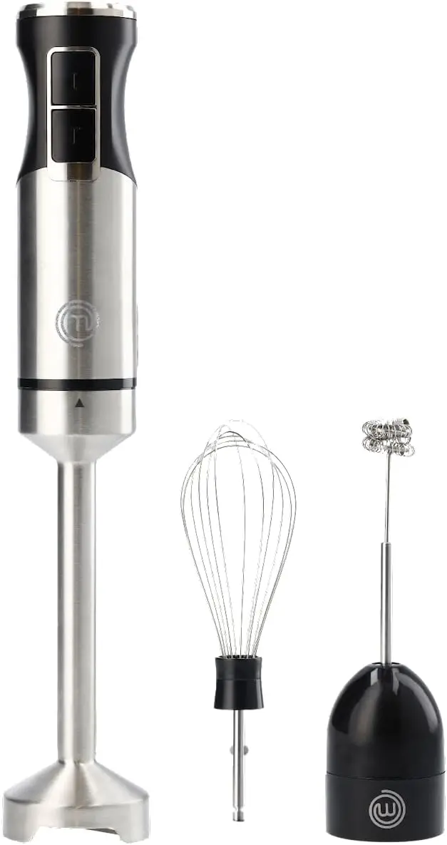 

400W Handheld Immersion Blender with Whisk & Frother Attachments for Baby Food, Soup, Cake, and More