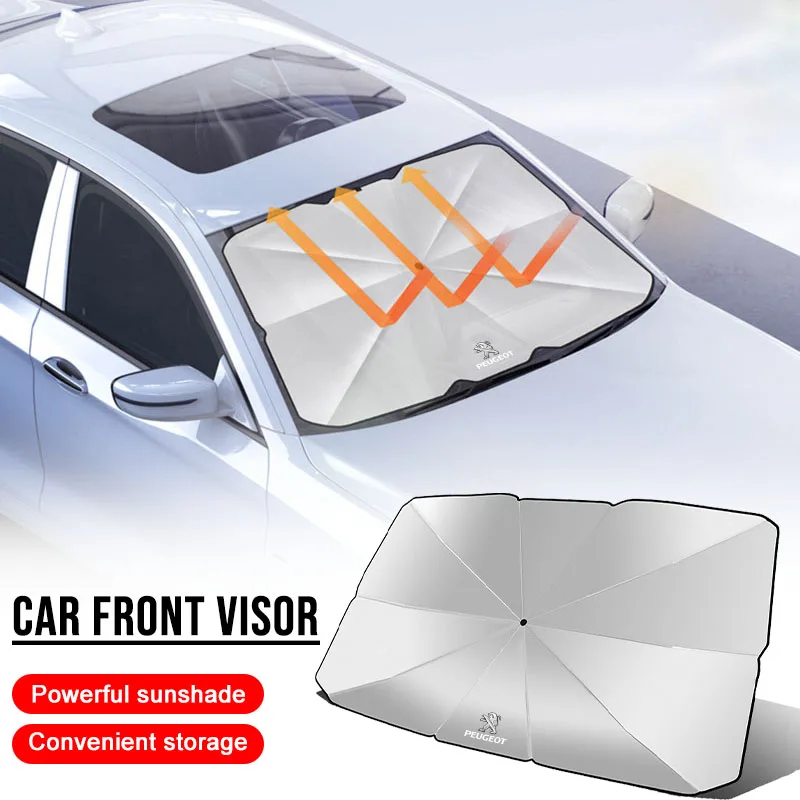 Parasol Retráctil para Parabrisas Delantero con Aislamiento Térmico para Peugeot 406 407 408 206 207 208 Tapas Centrales de Rueda