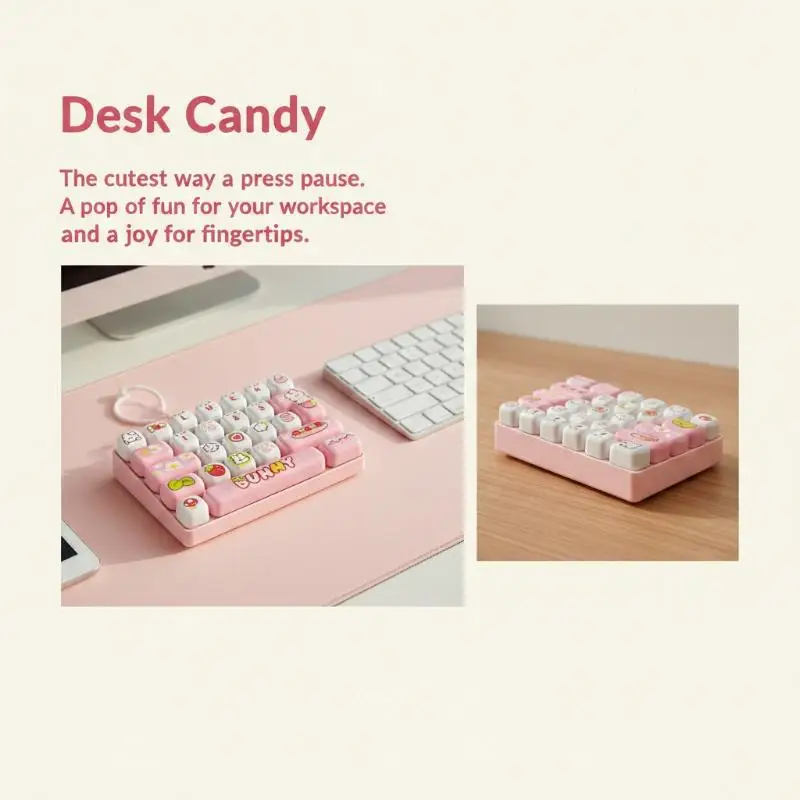 New Portable Fidget Keyboard Toy Stress Reducing Fun Play 26 Keys Mini Size Stocking Stuffer Gift Keychain Bag Pendant