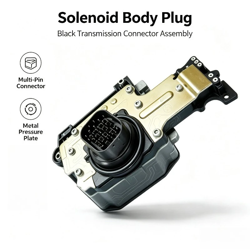 Solenoid Valve Plug with Black Housing, Replacement Electrical Connector Spare Part for Vehicle Transmission System Repair