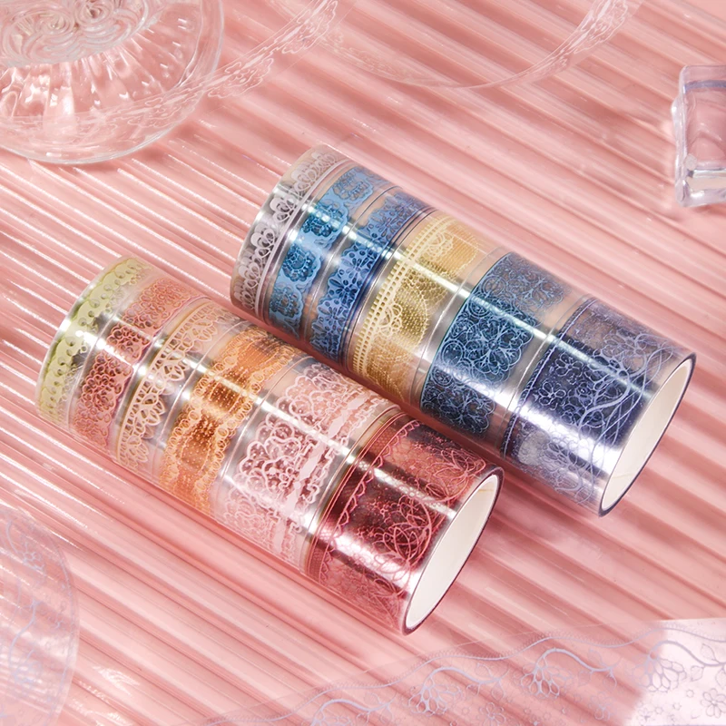 Contain Random Items, 5/20/60 Rolls, Pastel Lace PET Washi Tape Set, Sweet Floral & Lace Decorative Tape for Journal view 5