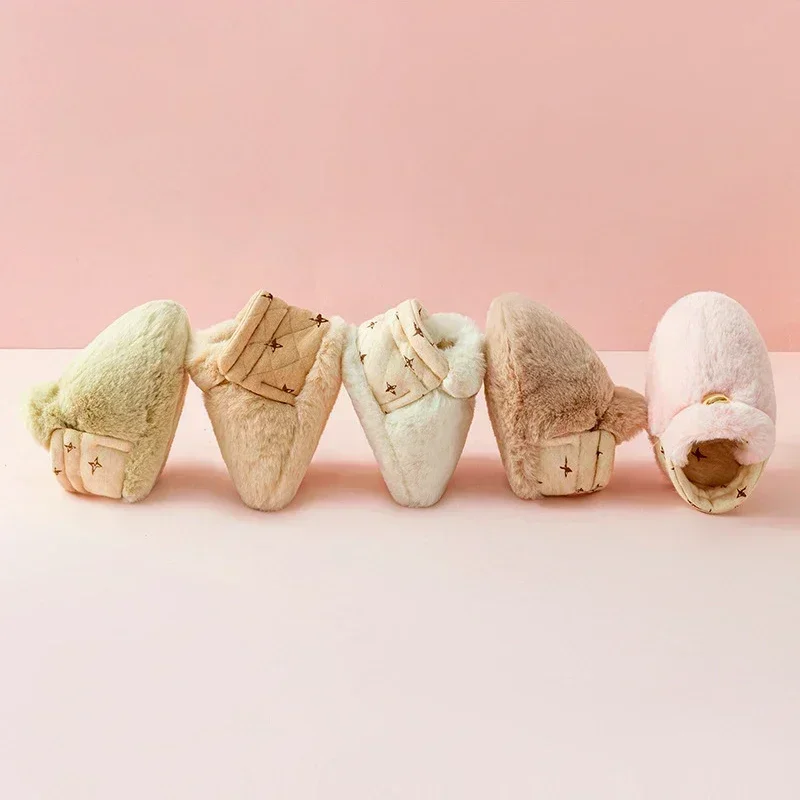 2024 Baby Boy Girl Booties Newborn Fluff Toddler First Walkers Cotton Comfort Soft Anti-slip Infant Crib Shoes Socks Warm