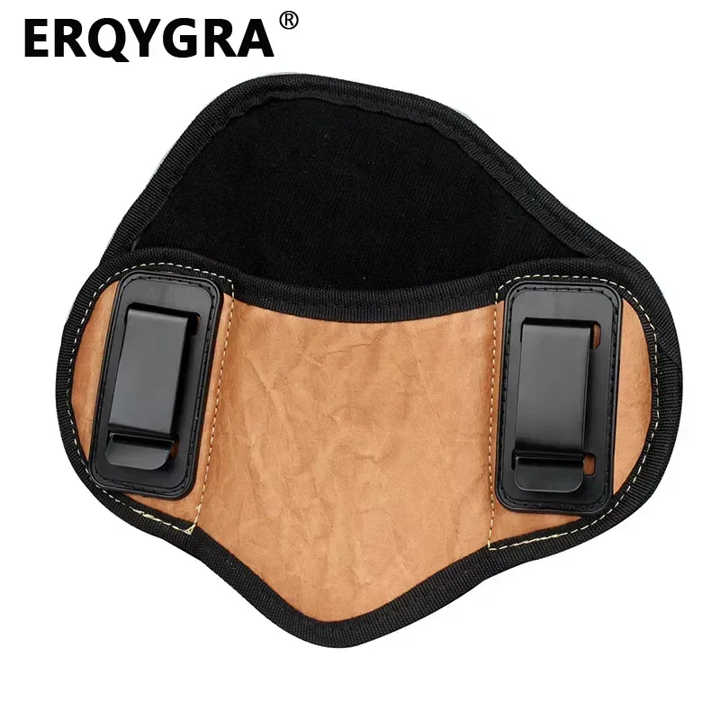 ERQYGRA Universal Tactical Leather Holster Molle Hunting Pouches System Accessories Waist Bag Concealed Metal Clip IWB Glock G17