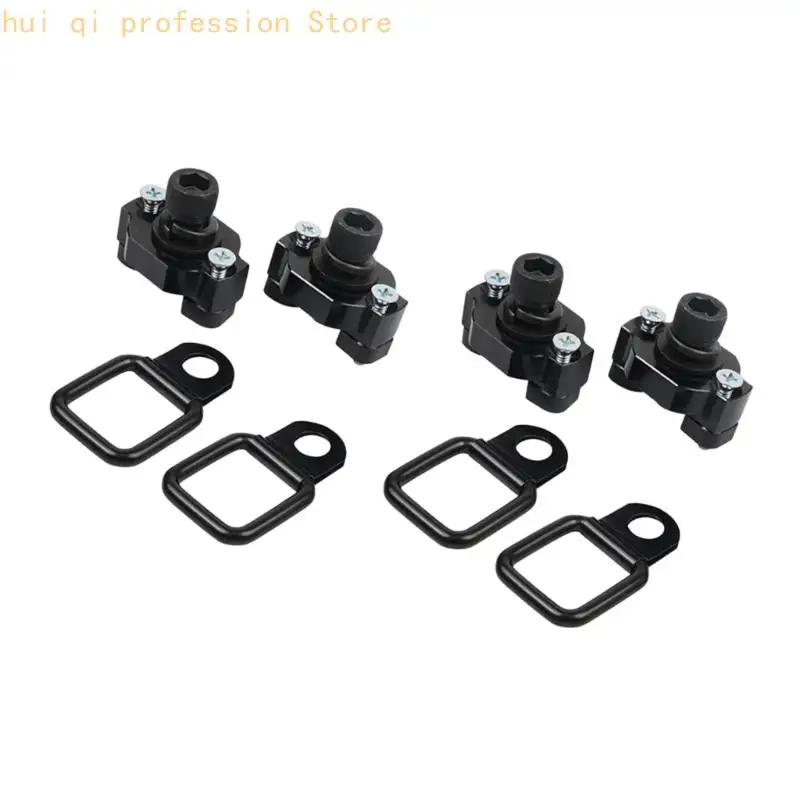 2/4-teiliges UTV-Ladungskontroll-Hardware-Kit, D-Loop-Zurrpunkte aus Aluminium mit T-Nut-Muttern für Werkzeuge, Ausrüstung und – Detail 3