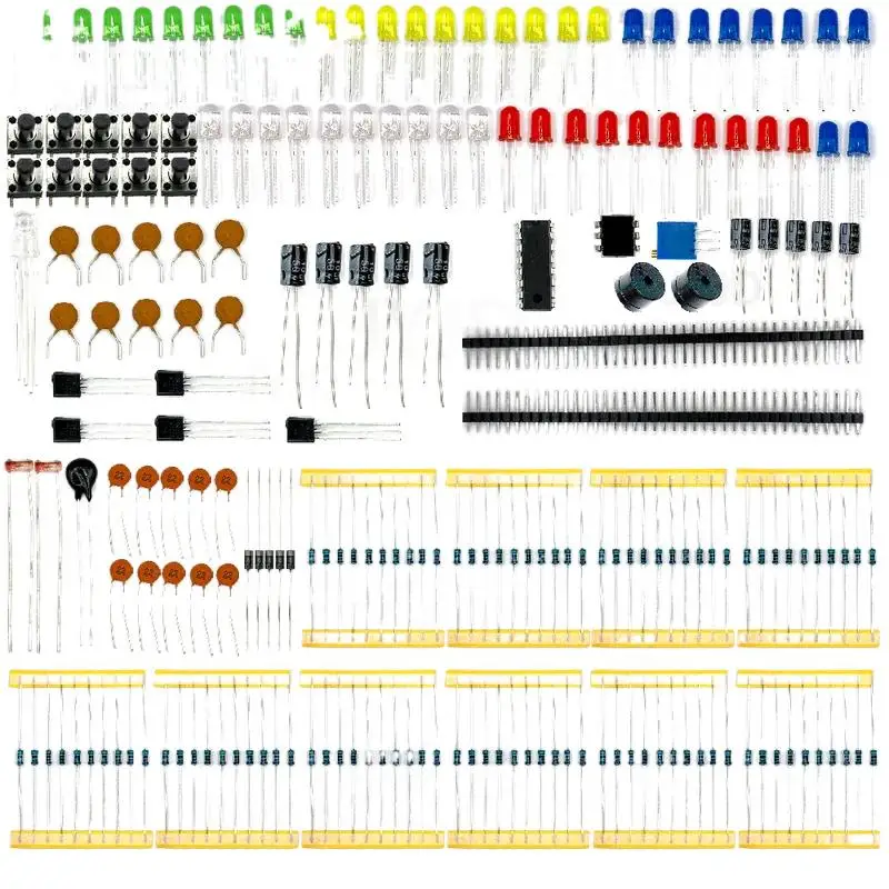

New Electronics Components Basic Starter Kit for Arduino UNO MEGA2560 Raspberry Pi with LED Buzzer Capacitor Resistor