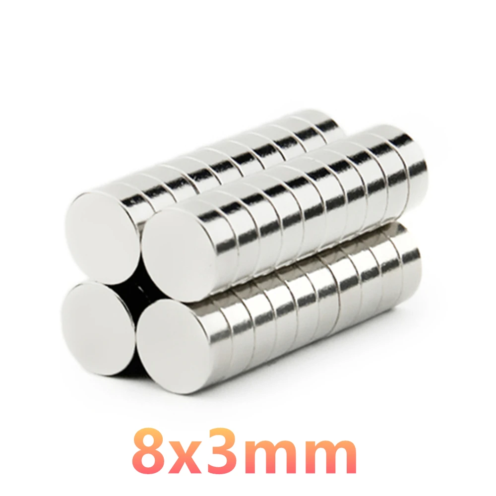 

1000pcs Strong Round 8*3mm N35 Rare Earth Neodymium Magnet Art Craft Fridge 8x3mm