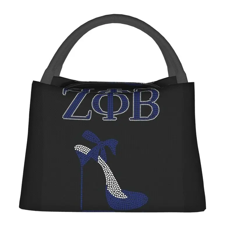 Zeta Phi Beta Insulated Lunch Bag for Outdoor Picnic Leakproof Thermal Cooler Bento Box Women Fruit Fresh Storage Bag