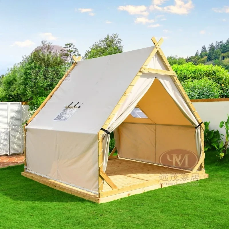 Factory Direct 2026 Indoor furniture Outdoor triangle tent rooftop restaurant scenic camping B & B outdoor hot pot dining barbec