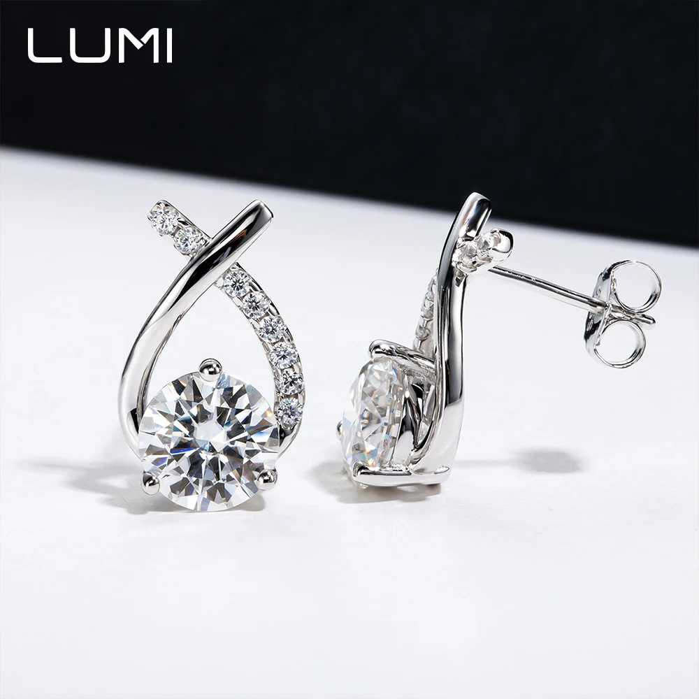 

D-Color Moissanite Minimalist X Stud Earrings for Women - Hypoallergenic 925 Sterling Silver Premium Jewelry Anniversary Gift
