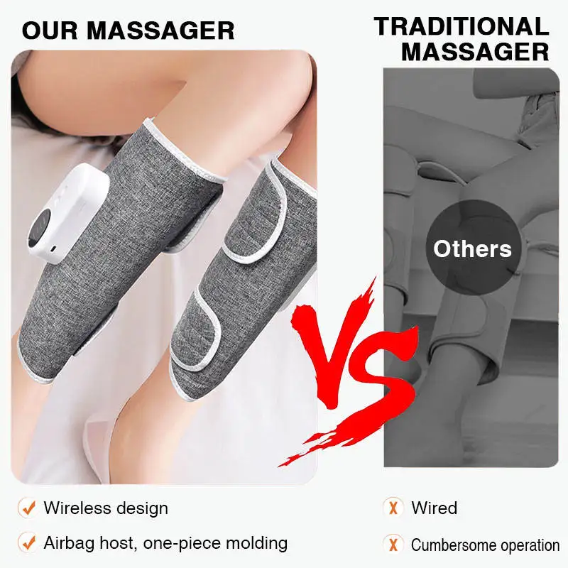 Electric Air Pressure Calf Massager Wireless Leg Massager Rechargeable Muscle Massager Hot Compress Relax Leg Muscles