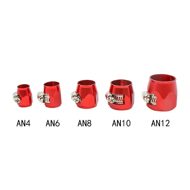 AN4 / AN6 / AN8 / AN10 / AN12 Aluminum Alloy Fuel Oil Water Hose Fittings Tube Clamp Finisher for Fuel Oiling System