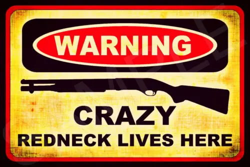 *WARNING CRAZY REDNECK* MADE IN USA! METAL SIGN 8X12 MAN CAVE BAR KEEP OUT AMMO