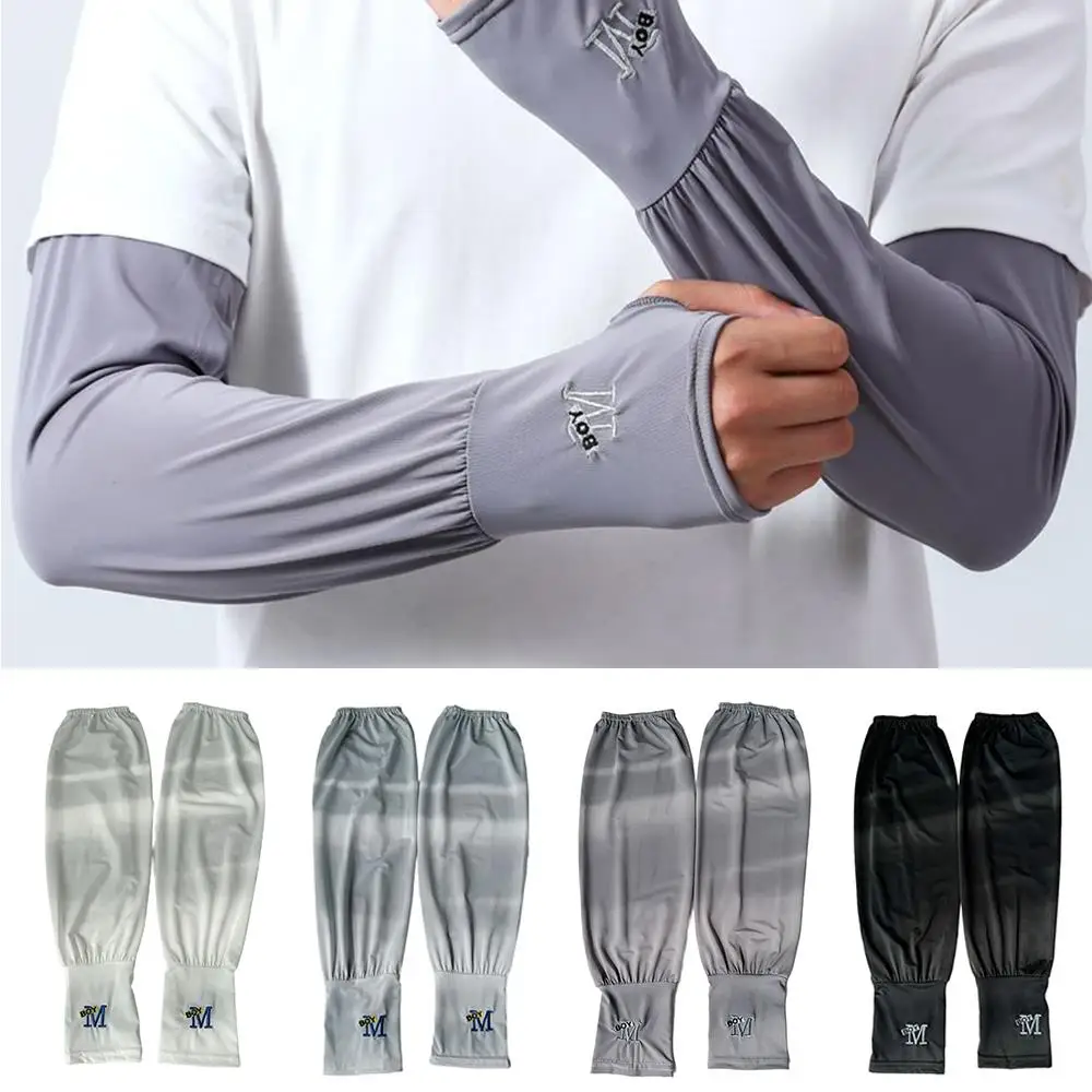 Cycling Arm Warmer Ice Silk Sunscreen Protection Sleeves Arm Covers Arm Sleeves Sun Protection Cuffs Men Outdoor Sports