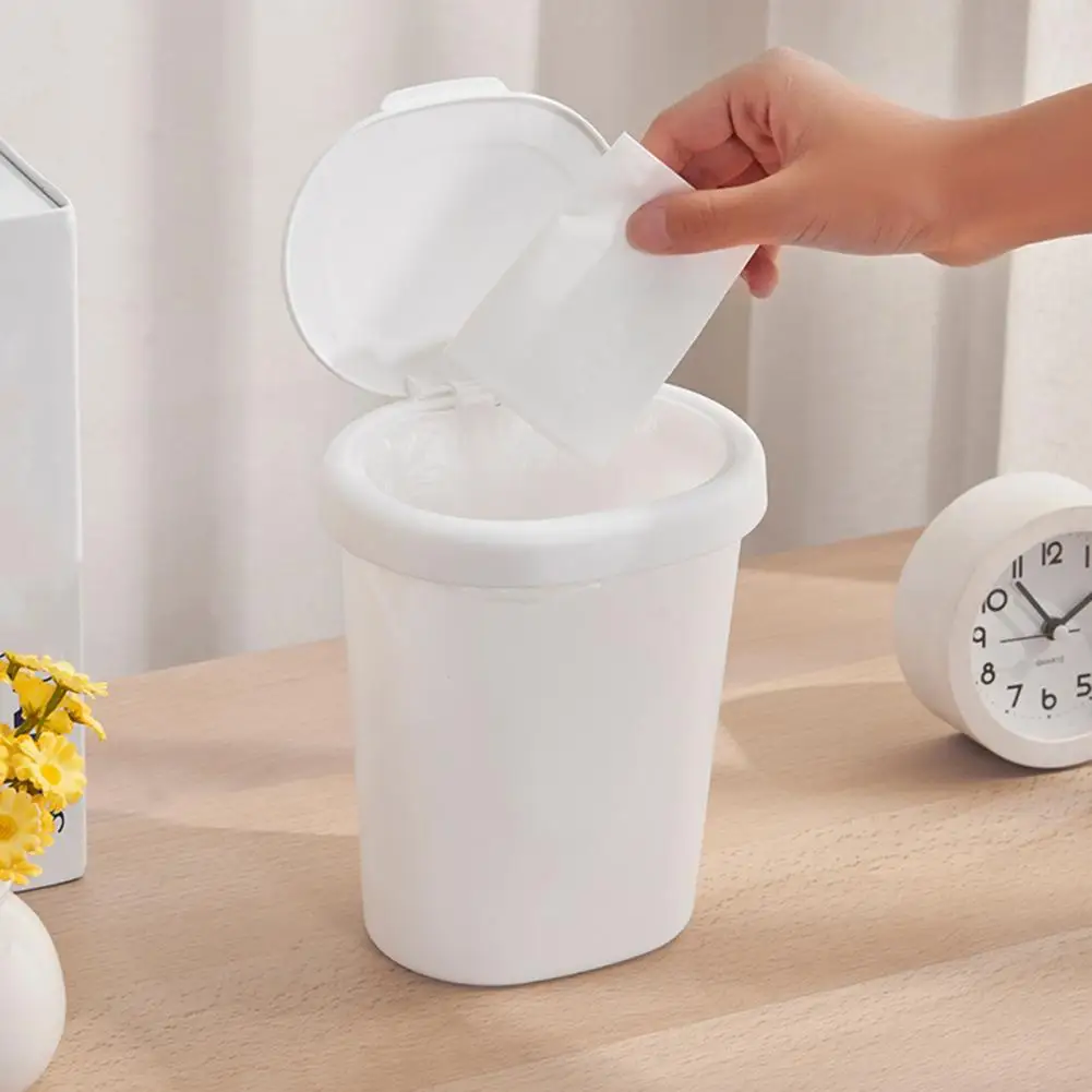 Plastic Garbage Can Easy Open Garbage Bin Household Garbage Container Small Lid With Odor Prevention Kitchen Trash Waste Can