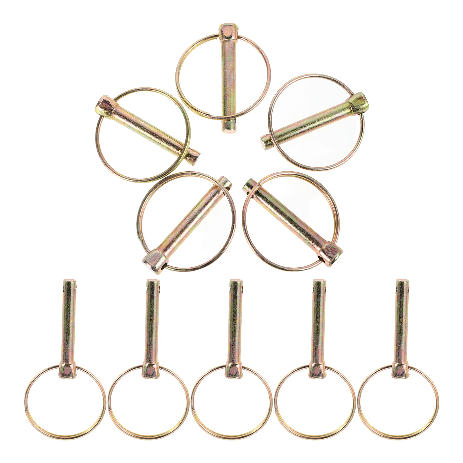 10 قطعة دبابيس لينش مستديرة شديدة التحمل مقاطع قفل الجرار لمعدات المزرعة جزازات المقطورات الشاحنات M8 قفل دبوس #6