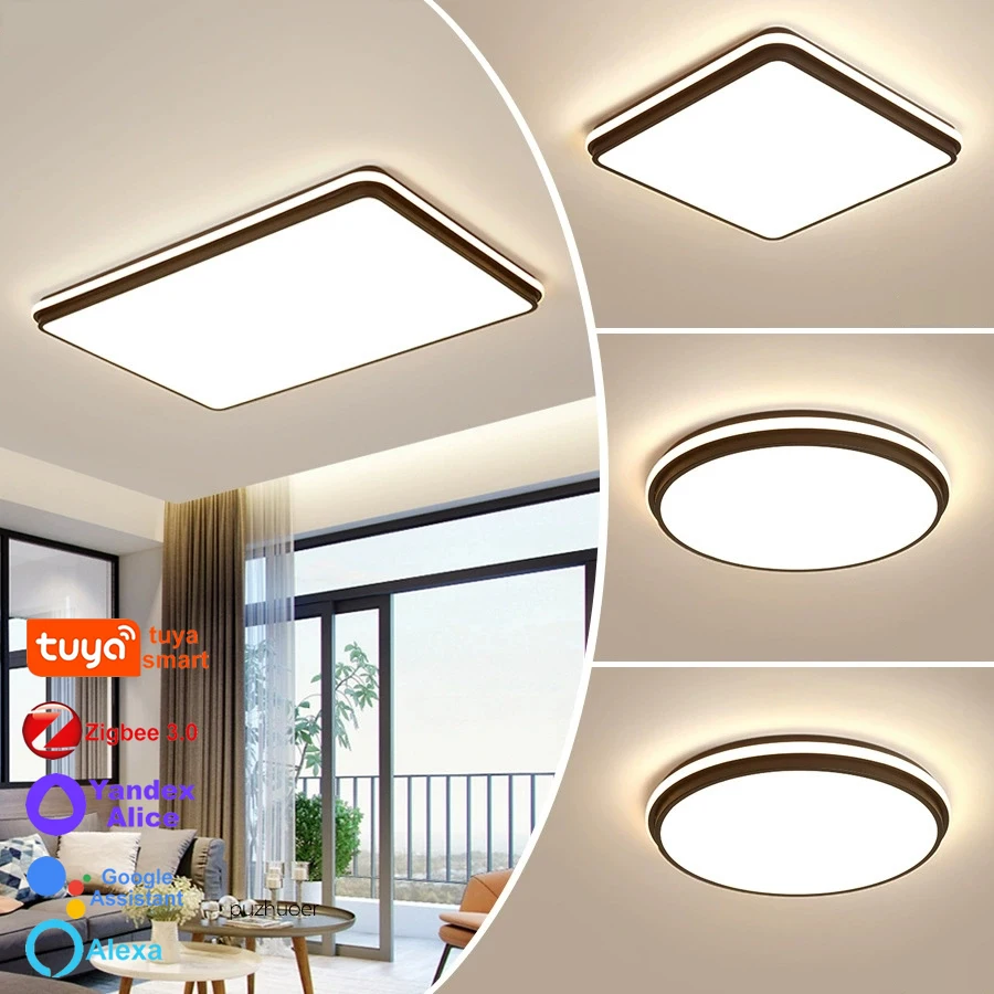 Smart LED Ceiling Lamp Full Spectrum CRI97 Home Decor Compatible with Alexa Alice Assistant Zigbee Tuya Zigbee2mqtt Light Fixtur