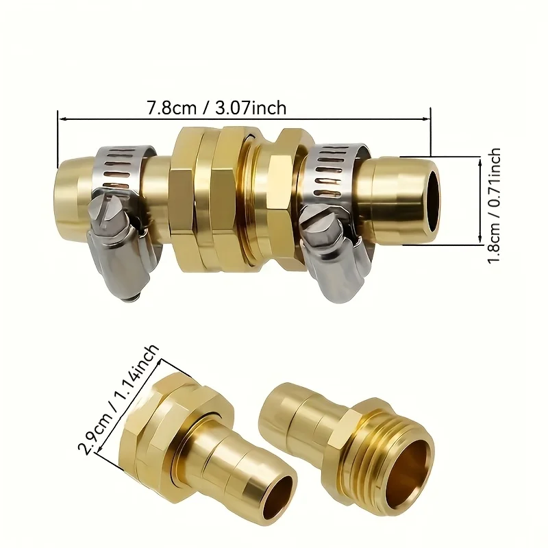 2 sets of 5/8 - 3/4 inch garden hose connectors, garden pipe repair adapters, hose repair kits, male-female repair kits