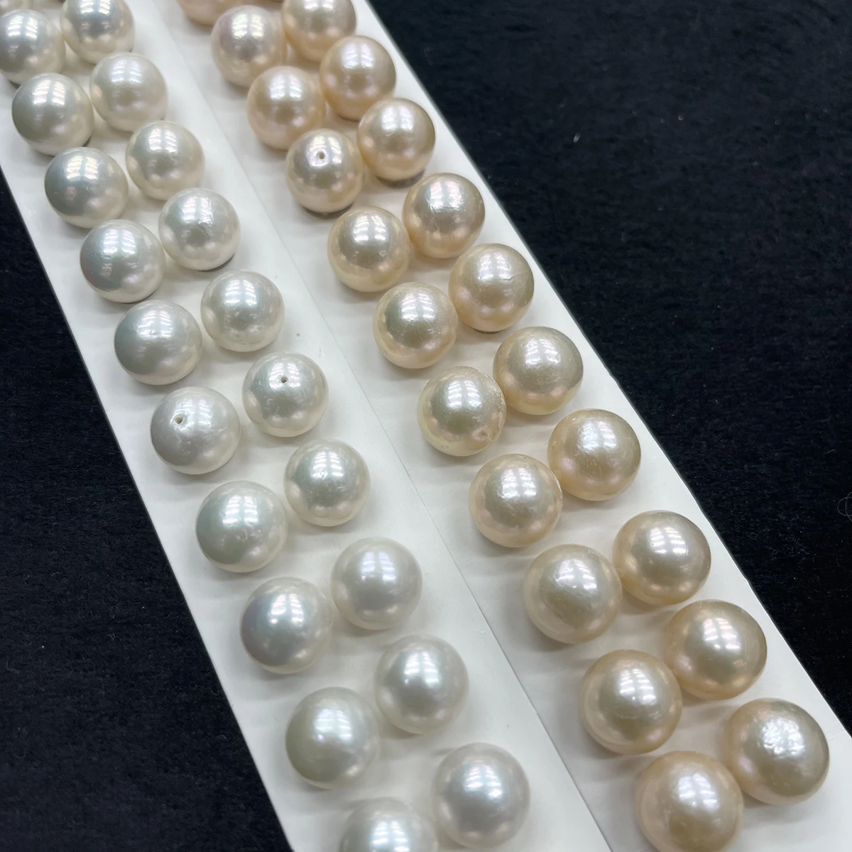 

12-13mm2pc Orange White Half-hole Natural Freshwater Round Pearl Bead Jewelry Make DIY Necklace Earring Bracelet Accessory Women