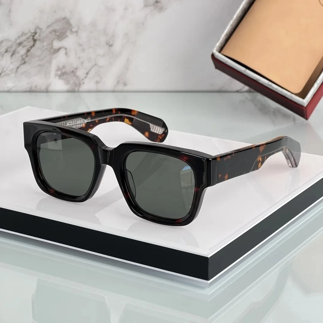 

Солнцезащитные очки ENZO EPOXY 10th Retro Square, унисекс, японская ручная работа, с заклепками, из ацетата, UV400, дизайнерские