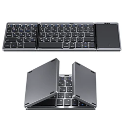 Russian Foldable Keyboard with Touchpad Portable Mini Bluetooth Wireless Folding Keyboards for Mac iOS Android Windows PC