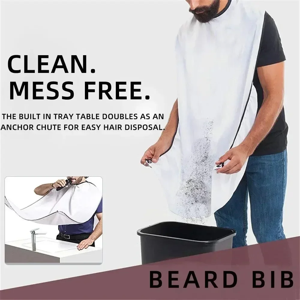 Shaving Apron for Man Beard Shaving Apron Care Bib Face Shaved Hair Adult Bibs Shaver Cleaning Hairdresser Gift Clean Apron