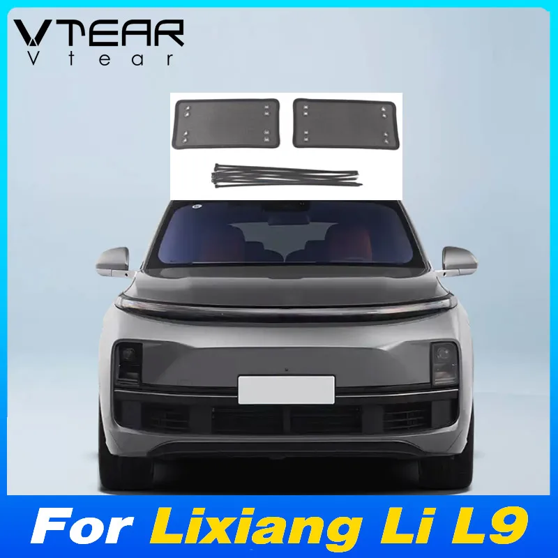 

Vtear Car Front Mesh Grill Insect Nets Exterior Engine Dust Cover Stainless Steel Protector Accessories For Lixiang Li L9 2024