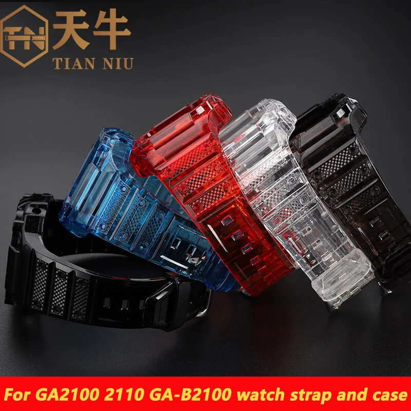 For Casio G-SHOCK GA2100 2110 GA-B2100 Outdoor Sport Clear Resin Strap watch case men's and women's case Watchband accessories