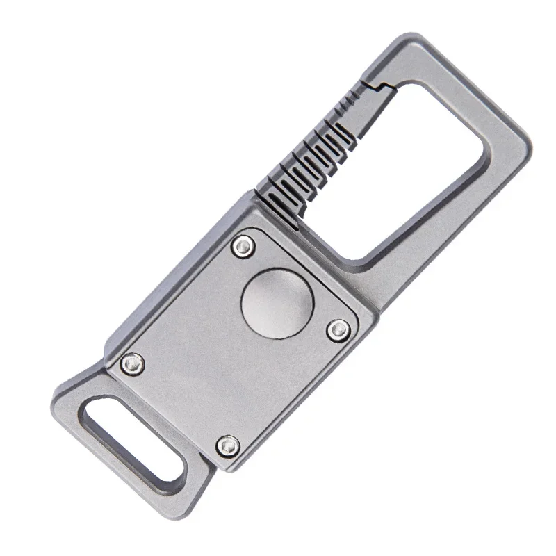Outddor Titanium Alloy Multifunction Keychain Tools Car Pendant Cowhide Buckle Rope Belt Pendant EDC Tool Men's Creative Gifts