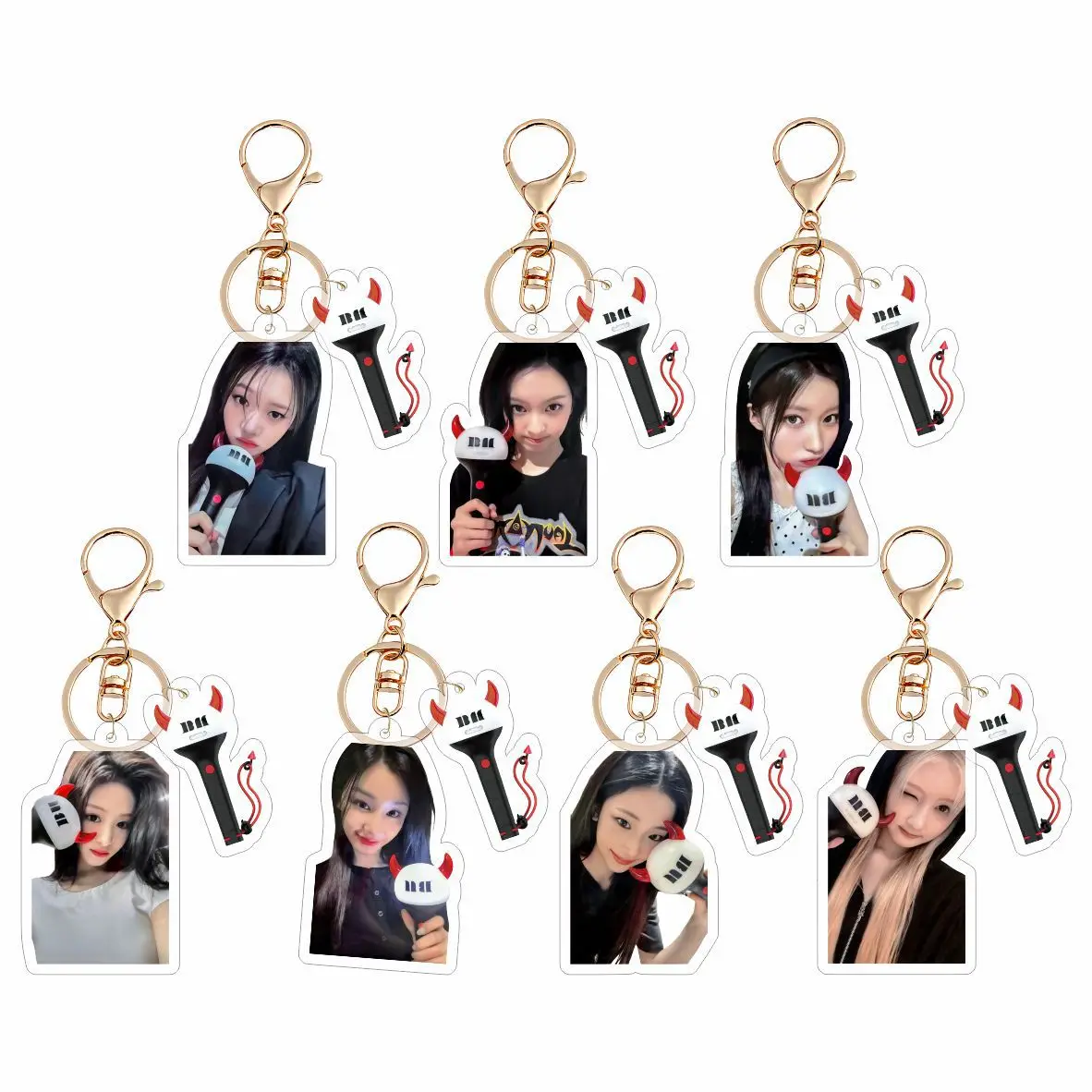KPOP BABYMONSTER كيرينغ بيمون موضة عصا خفيفة المفاتيح AHYEON RORA Pharita ASA RUKA الاكريليك حلقة رئيسية حقيبة قلادة المشجعين هدية #4
