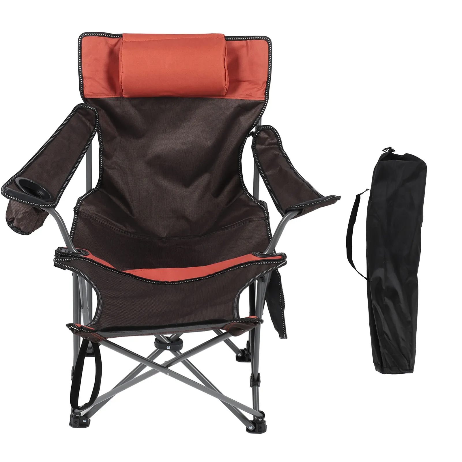

Outdoor Lounge Beach Chair Multipurpose Camping Lounge Chair Prevent Slip Soft Foldable Breathable Mesh with Pillow for Camping