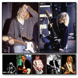 1PC Singer Kurt Cobain Poster Self-adhesive Art Waterproof Paper Sticker Coffee House Bar Room Wall Decor