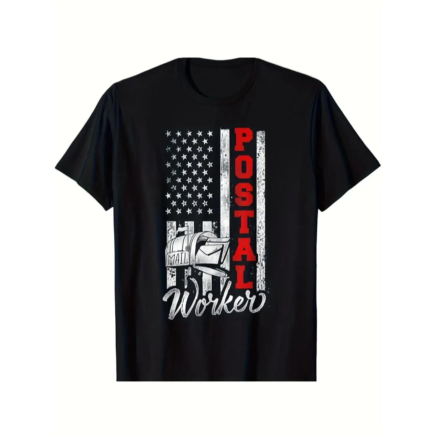 New Limited Cotton T-shirt Postman Mailman American Flag Vintage Mailbox Postal Worker Design Unisex 2025 Summer Short Sleeve Printed Pure 220G Crew Neck Regular Fit All Season