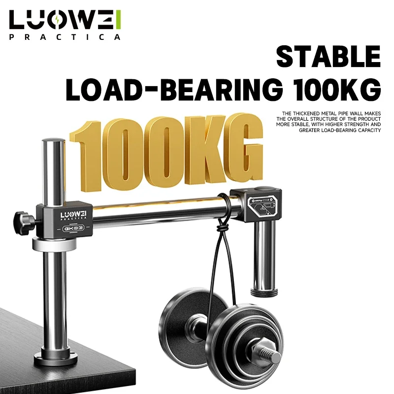 LUOWEI LW-GK03 Support de microscope Biaxal à double flèche 360 °   Support de bras articulé pour Microscope à double axe à positionnement réglable