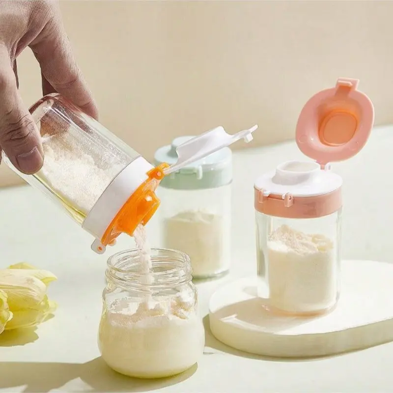 80ml 3-Piece Double-Opening Portable Infant Milk Powder Box - Outing Milk Powder Container - Baby Milk Powder Compartment Box