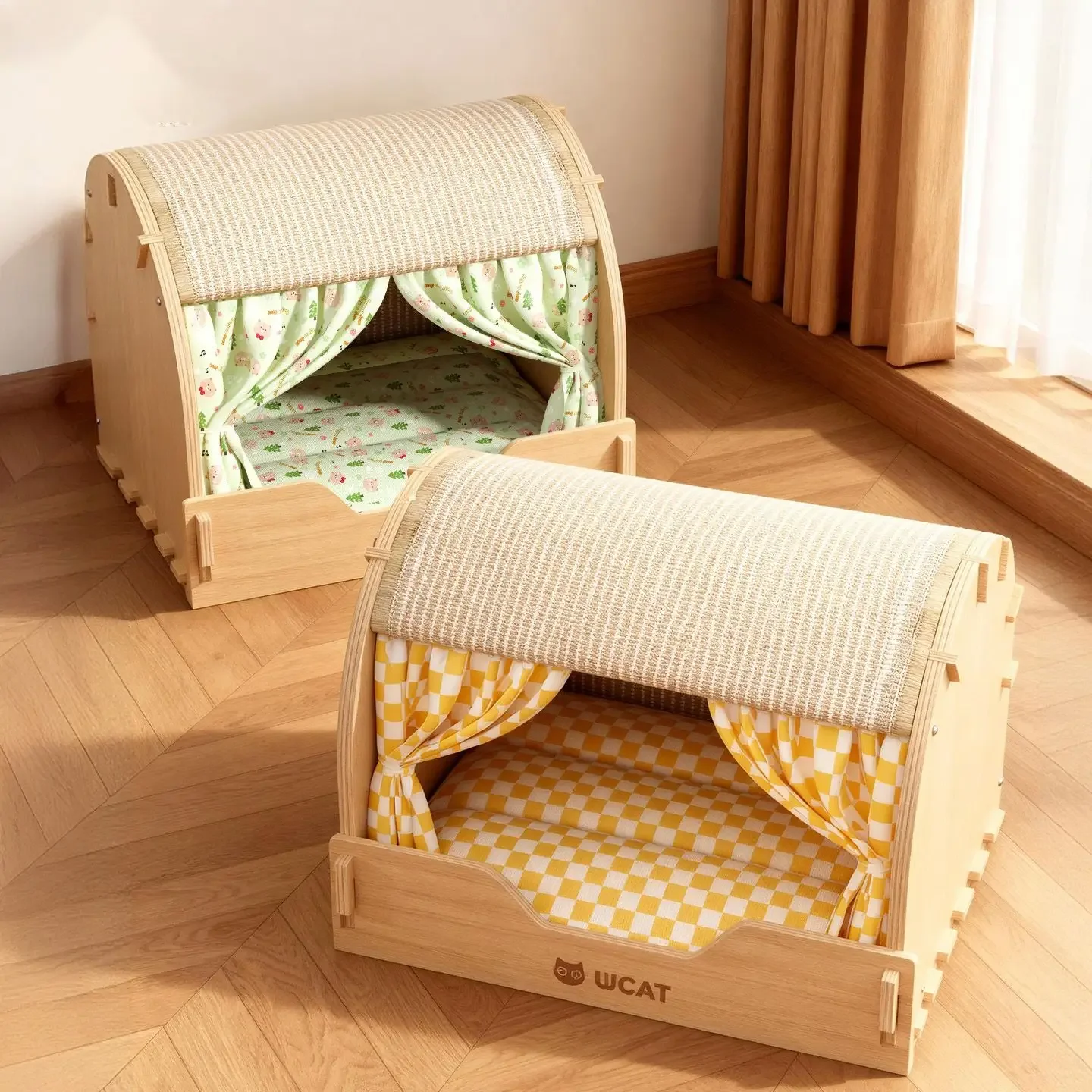 2-in-1 Cat Scratcher Lounge, Durable Sisal Cat Bed for Scratching Napping Jumbo Size No Shedding All-Season Toy for Indoor Cats