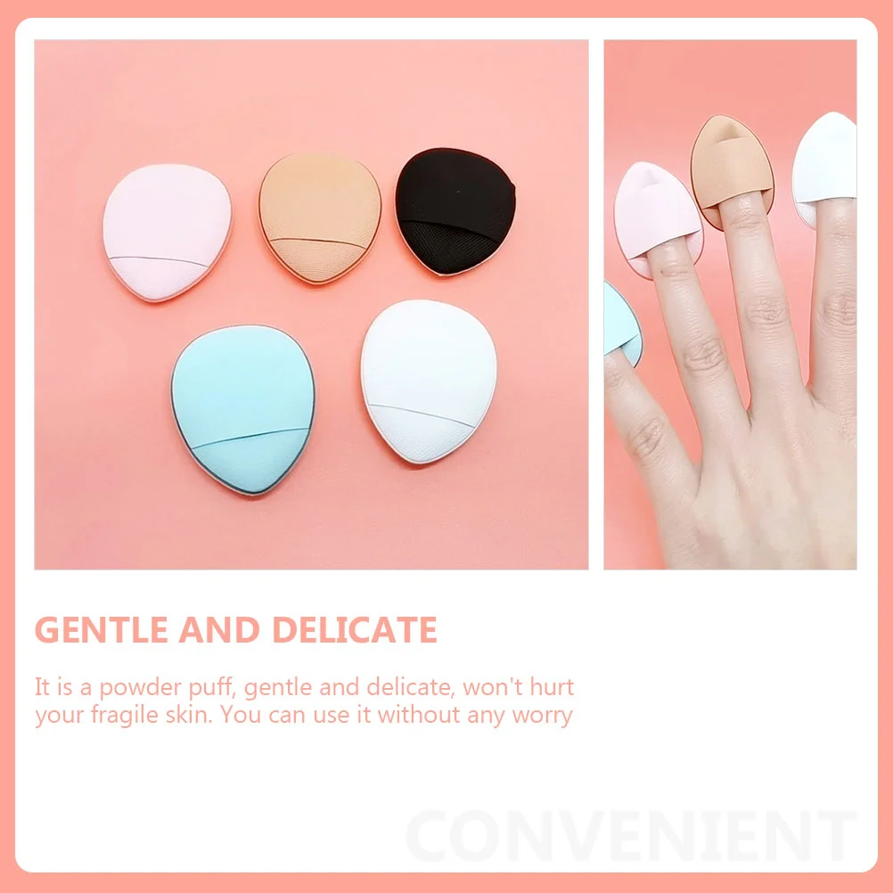 15 Pcs Mini Finger Puff Facial Foundation Puffs Makeup Tools Powder Concealer Blender Women Hydrophilic Polyurethane Miss