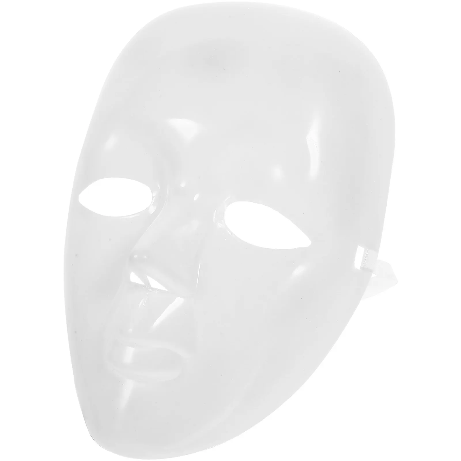 Weiße Blanko-Maske aus Kunststoff für DIY-Projekte, Unbemalte Vollgesichtsmaske für Cosplay und Maskerade-Requisiten – Detail 3