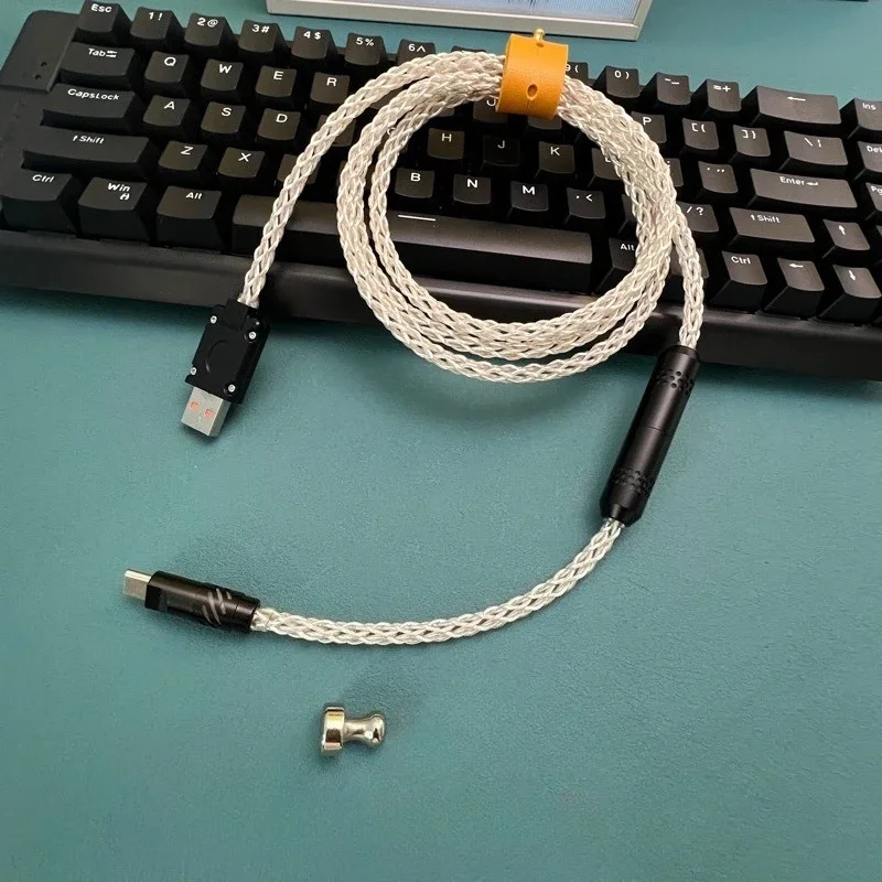 8K Magnetic Axis Mechanical Keyboard Cable Single Crystal Copper 8-Strand Wire Controllable Light Switch for Gaming