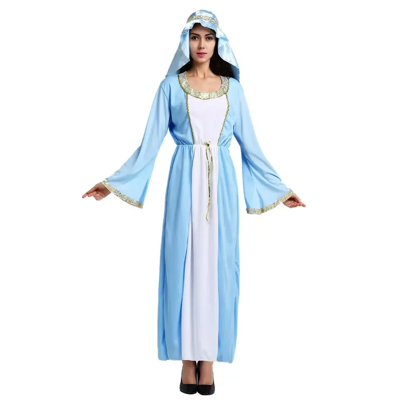 MN1 Halloween Cosplay Costumes Adult Shepherd Saint Joseph Cosplay Costume Women Girls Arabic Robe Stage Cosplay9*Jy