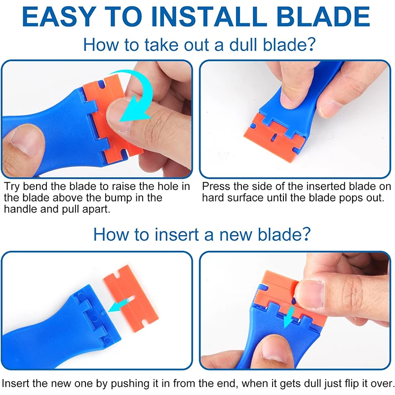 22Pcs/Set Glue Removal Scraper Tools Plastic Razor Blades Scraper Window Glass Cleaning Scraper Kitchen Stove Cleaning Shovel