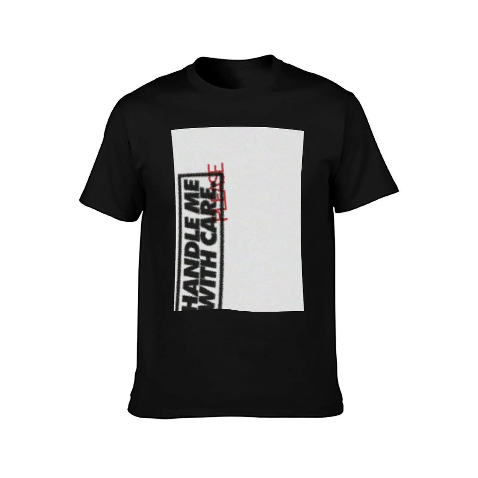 Handle With Care T-Shirt, Summer Casual Cotton Tee, Oversized Streetwear Tops, Vintage Graphic Print, Loose Fit Short Sleeve